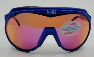 1980s Bolle CHRONOSHIELD Blue with High Contrast & Clear Lenses Ski Glasses NIB - Picture 1 of 7