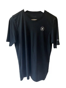Hurley Nike Black Shirt Premium Fit Men’s Small S UPF 50+ Short Sleeve Logo - Picture 1 of 6