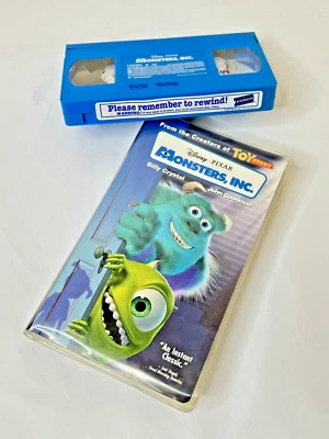 Monsters, Inc. VHS 2002 Clam Shell Blue Tape Disney Pixar. Blockbuster Rental - Image 1 of 4