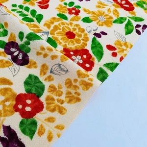 Tessuto kimono chirimen seta vintage dipinto a mano Colorful Glow #A 14x41 CJ2 - Foto 1 di 7