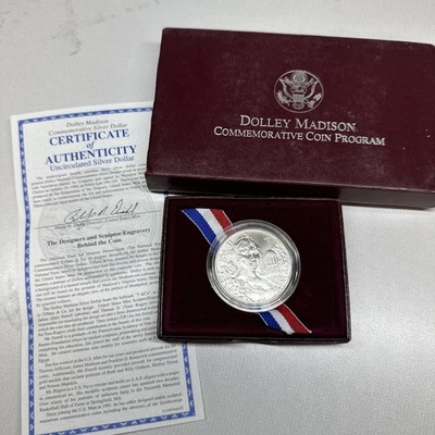 1999 Dolley Madison Memorial Silver Dollar Commemorative $1 Coin Proof With COA - Image 1 of 4