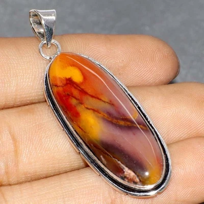 Colgante Mookaite Chapado en Plata 925 Piedras Preciosas Hecho a Mano 2.1" Increíble Regalo GW Foto 1 de 3