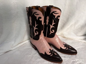 Lucchese 1883 Womens Pink And Brown Cowboy Western Boots Size 6.5B Leather - Picture 1 of 11