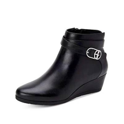 Giani Bernini Womens 7 M Black Cherub Memory Foam Wedge Booties NIB JY8 - Image 1 of 4