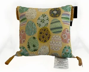 Easter Egg Spring Accent Throw Pillow Pastel Beaded Tasseled NWT’s 12” Cottage - Picture 1 of 12