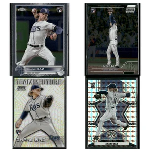 Shane Baz Rookie Lot 4 Cards Refractor, Prizm 2022 Topps Panini TB Rays MLB - Picture 1 of 6