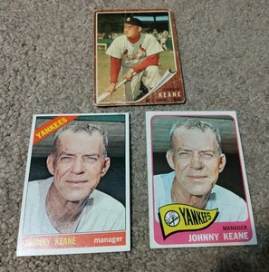 HoF Johnny Keane 3 Karten Lot - 1962 (PR), 1965 (EX), 1966 (EX) - Bild 1 von 6