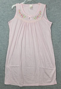 Blair Nightgown Knee Length Pink Sleeveless Embroidered Women's Size M NWT - Picture 1 of 10