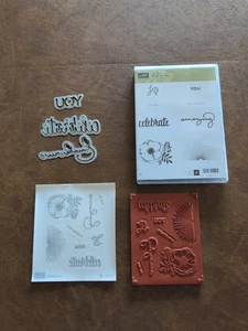 Stampin Up Amazing You Rubber Stamps With 3 Dies  - Picture 1 of 6