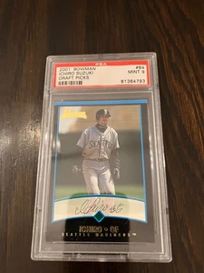 2001 Bowman Draft Picks: # 84 Ichiro Suzuki Rookie Card PSA 9 MINT - Picture 1 of 3