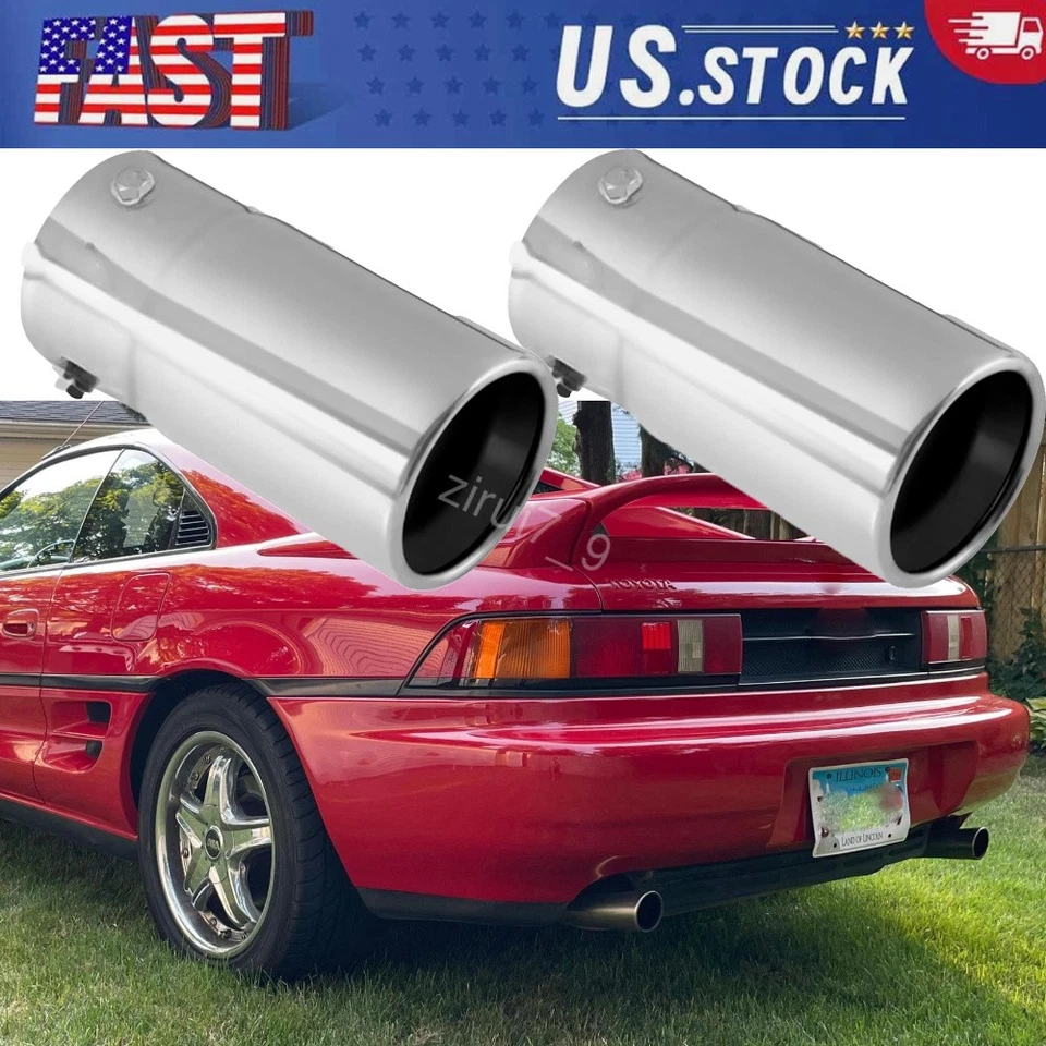 Pairs StainlessSteel Rear Exhaust Pipe Tail Muffler Tip For Toyota MR2 - Изображение 1 из 4