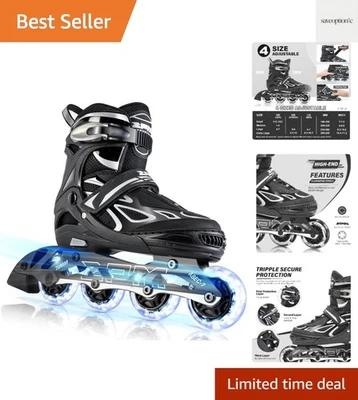 Patins em linha intermitentes ajustáveis Vinal Girls, todas as rodas iluminadas, iluminação divertida... - Imagem 1 de 4