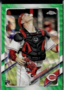 2021 Topps Chrome Tyler Stephenson #111 rifrattore onda verde #/99 SN,RC - Foto 1 di 2