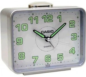 Casio Analog Quartz Snooze Beep Alarm Clock (Silver) TQ218-8D - Picture 1 of 8