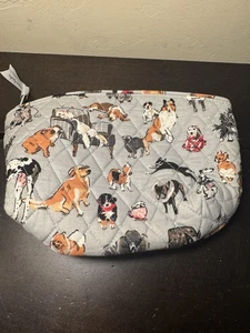 Vera Bradley Dog Show Medium Travel Cosmetic Bag With Liner. Unused  Excellent! - Picture 1 of 10