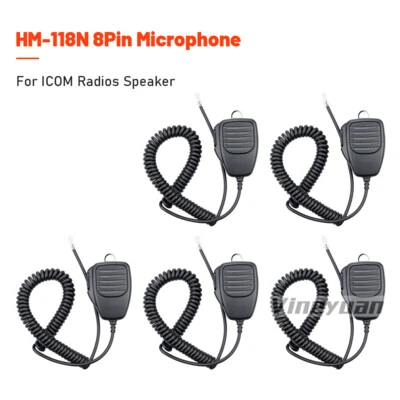5X HM-118N 8Pin Microphone For ICOM IC-706MKIIG IC-2100H IC-2200H IC-V8000 Radio - Image 1 of 4