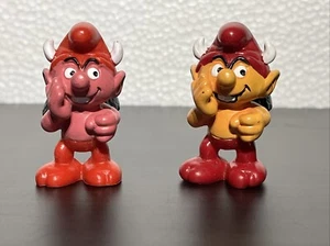 Smurfs 1985 Devil Smurf Set Orange Skin Variant Vintage Figure PVC Figurines - Bild 1 von 5