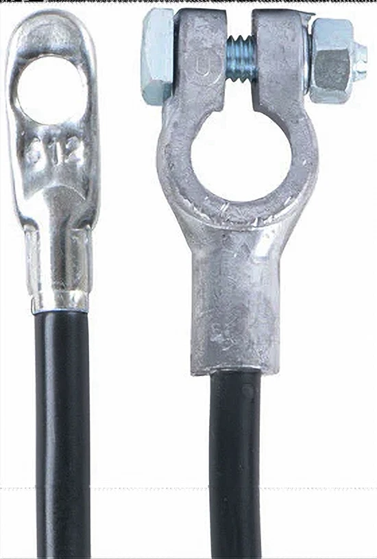 Black Insulated 10" Battery to Ground Tractor Battery Cable - Image 1 of 1