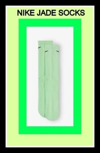 DISCONTINUED NIKE DRI-FIT EVERYDAY PLUS Cushion Crew Socks JADE YOUTH 5Y-7Y - Picture 1 of 12