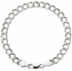 Sterling Silver Charm Bracelet 8 Inches Long CH656 - Picture 1 of 1