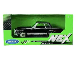WELLY 1963 MERCEDES - BENZ 230SL PAGODA BLACK 1:24 DIE CAST METAL MODEL NEW BOX - Picture 1 of 5