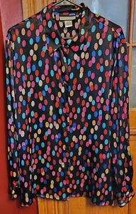 Notations Damen Langarm Button Down Bluse Größe 20W - mehrfarbige Kreise - Bild 1 von 2