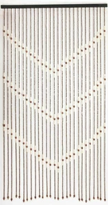 Chevron Brown Cream 180 x 90cm Wooden Beaded Bamboo Door Curtain Blind Mosquito