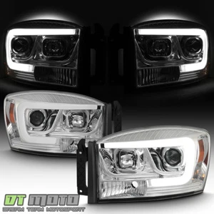 2006-2008 Dodge Ram 1500 2500 3500 Truck LED Tube Projector Headlights Headlamps - Picture 1 of 10