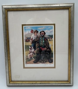 Emmett Kelly Who’s Coming To Dinner Signed & Framed LEIGHTON JONES BARR-AP - Picture 1 of 8