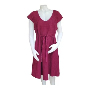 New Motherhood Oh Baby Maroon Maternity Shift Dress Size XL Cap Sleeve Ribbon - Picture 1 of 8