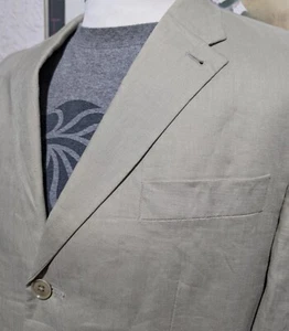 100% Linen NEXT suit jacket blazer coat Chest 42 Beige Single breasted - Picture 1 of 6