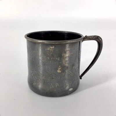 Винтажная серебряная посуда Oneida Tudor детская чашка кружка кольцо вокруг розы - Изображение 1 из 4