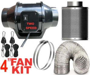 Fan Kit ventilation exhaust extraction 2 speed fan, filter duct, rope ratchets - Picture 1 of 19