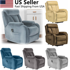 Elderly Electric Power Lift Recliner Chair Fabric Single Sofa Chair w/ Remote US