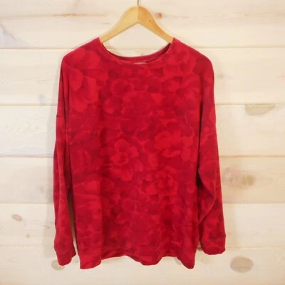 Sudadera Athleta Talla XL Roja Floral Equilibrio Estampado Pullover Ropa Activa Salón Foto 1 de 4