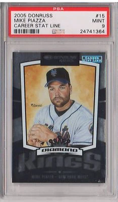 2005 Donruss Career Stat Line- MIKE PIAZZA - PSA 9 Mint *POP1, No Higher* #d/378 - Image 1 of 2