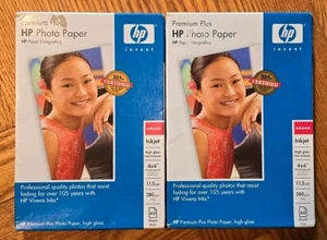 HP Premium Plus 4x6 Atramentowy błyszczący papier fotograficzny 2 opakowania 120 arkuszy o wysokim połysku - Zdjęcie 1 z 4