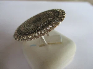 Huge gourgeus round sterling silver ring new style vintage look solid 925 size 7 - Picture 1 of 5
