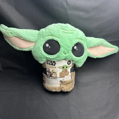 Baby Yoda Star Wars мандалорский ~ одеяло с капюшоном ~ ребенок [30 дюймов x 50 дюймов] - Изображение 1 из 4
