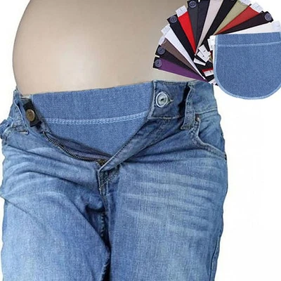2 Pcs Trouser Waist Pregnancy Jeans Pants Button Extenders Waistband - Image 1 of 4