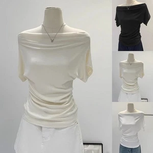Women's Casual Off Shoulder Slim TShirts for Summer Use Short Sleeve Style - Picture 1 of 34