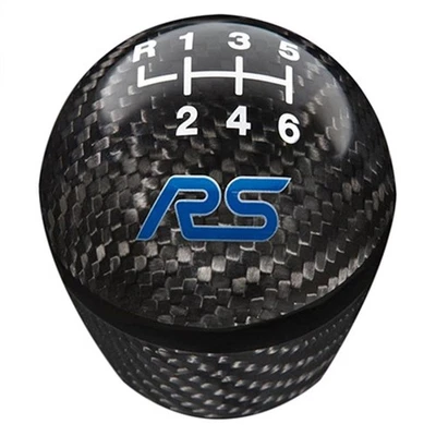 Ford Racing M-7213-FRSCF Black Carbon Fiber 6 Speed Shift Knob Blue - Image 1 of 2