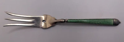 复古 Watson 纯银和绿色珐琅柠檬或 Hors d'Oeuvres 分叉 — 第 1/3 张图片