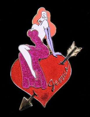DISNEY JESSICA RABBIT VALENTINES DAY 2011 LE 250 PIN NEW ON CARD PIERCED HEART - Image 1 of 3