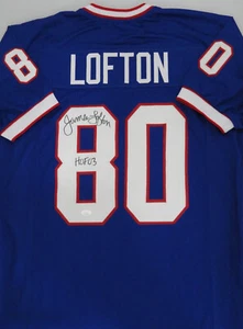 Bills Hall of Famer JAMES LOFTON Signed Custom Replica Jersey AUTO w/ HOF 03 JSA - Picture 1 of 2