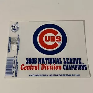 Chicago Cubs 2008 National League Central Division Champions Cling Decal Sticker - Picture 1 of 2