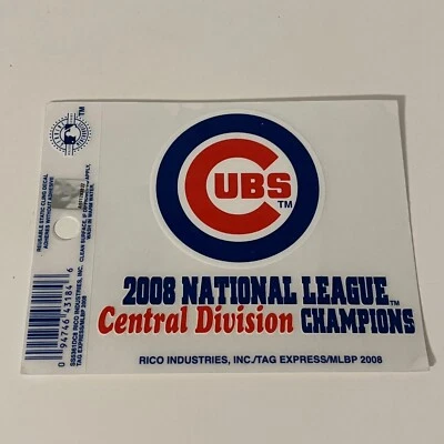 Chicago Cubs 2008 National League Central Division Champions Cling Decal Sticker - Image 1 of 2