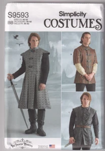 9593 SIMPLICITY - COSTUME: COAT JACKET & VEST - Mens 46/48/50/52" - Picture 1 of 2