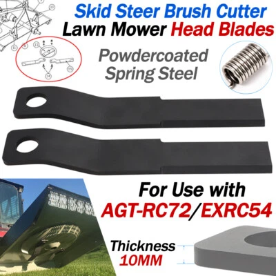 2PCS 10mm Skid Steer Brush Cutter Cutting Blades For Lawn Mower AGT-RC72/EXRC54 Foto 1 de 4