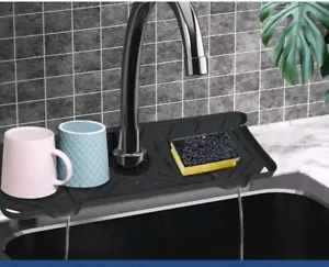 Kitchen Faucet Sinks Splash Guard Silicone Drain Pad Water Catcher Tray Slip Mat - Picture 1 of 2